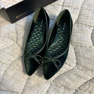 Birdies Goldfinch Flats Emerald Green Velvet